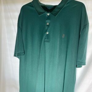 IZOD Golf Polo Size 3XL Turqoise/Greenish with Grey Stripes